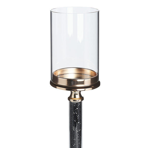 Kerzenständer mit Glaszylinder und dekorativem Fuß