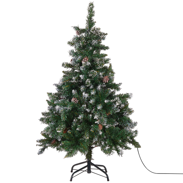 Künstlicher Weihnachtsbaum mit Beleuchtung und Tannenzapfen