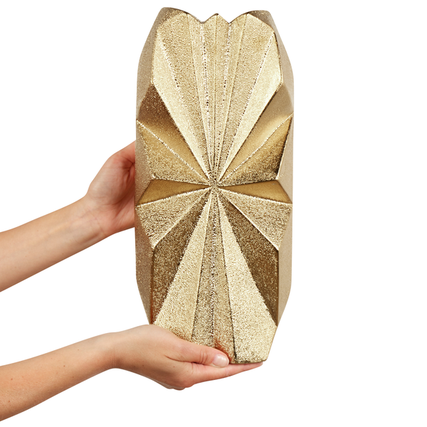 Dekovase AELIA Steinzeug 37 cm Gold
