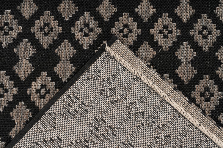 Flachflor Teppich Silkaria Anthrazit / Schwarz Modern 200 x 290 cm