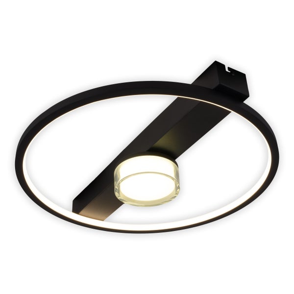 LED Deckenleuchte CIMO aus schwarzem Metall und Kunststoff, 40 cm lang, dimmbar per Wandschalter