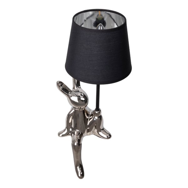 Dekorative Hasenlampe mit schwarzem Lampenschirm für eine stimmungsvolle Beleuchtung
