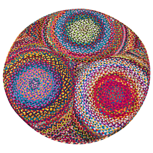 Teppich LADIK Bunt ø 140 cm Baumwolle