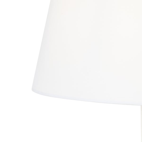 Klassische Stehlampe Stahl mit weißem Schirm verstellbar - Ladas