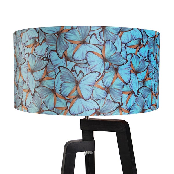 Stativ Stehleuchte schwarz mit Schirm Schmetterling Design 50 cm - Puros