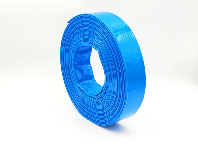 1 1/4 Zoll | 32 mm - 20 Meter - PVC Flachschlauch - Bauschlauch - Industrieschlauch - blau