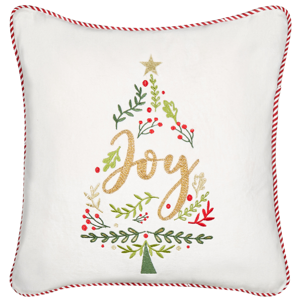Dekokissen 2er Set ECHEVERIA Samtstoff 45 x 45 cm Weiß Weihnachtsmotiv
