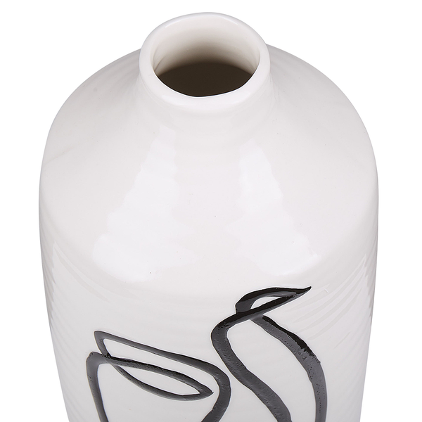 Blumenvase AENUS Steinzeug 22 cm Weiß