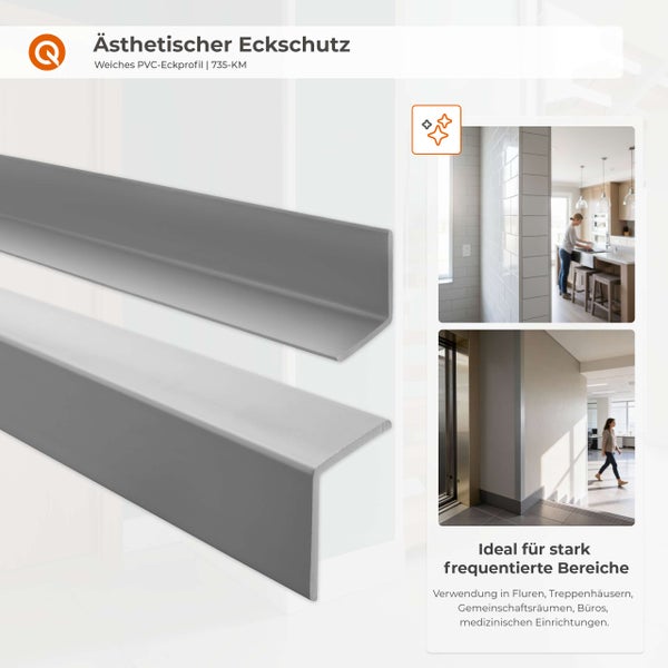 Eckschutzprofil aus PVC für den Innenbereich