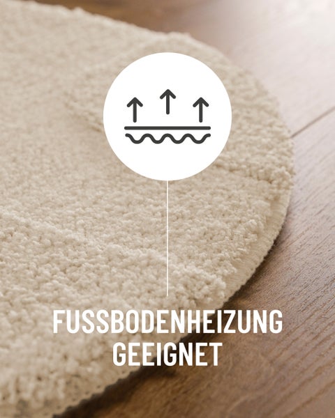 Teppich geeignet für Fußbodenheizung.