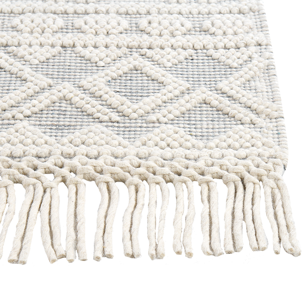 Teppich SOLHAN Grau Beige 160 x 230 cm Wolle