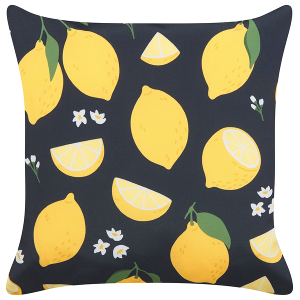 Dekokissen 2er Set CITRUS 45 x 45 cm Schwarz Pflanzenmuster