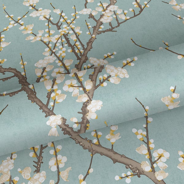 Sanders und Sanders Tapete Blüte Mintgrün und Weiß - 53 cm x 10 m - 640175