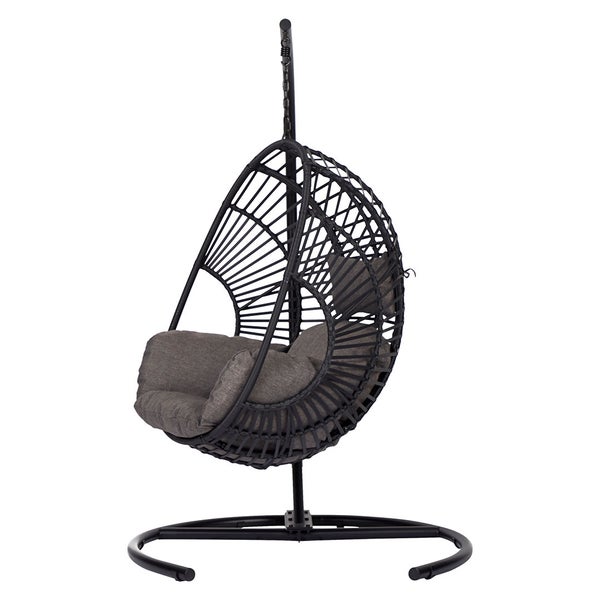 Armin Hängesessel mit Kissen schwarz. 62 X 104 X 179 cm
