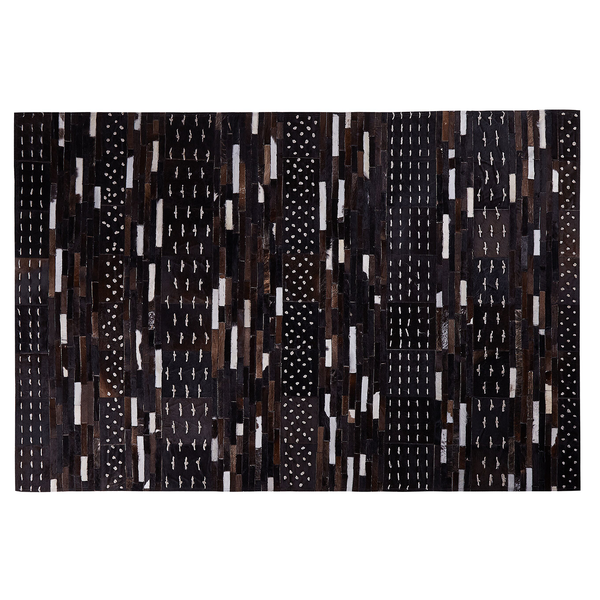 Teppich AKSEKI Dunkelbraun 160 x 230 cm Echtleder