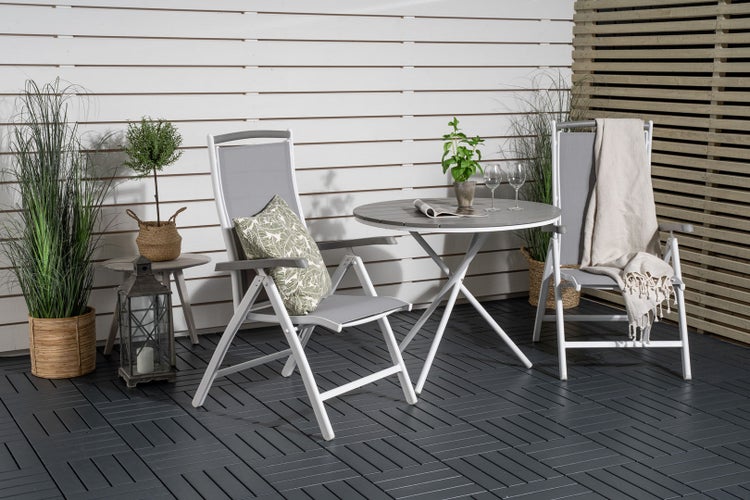 Parma Cafétisch Ø90cm grau-weiß. 90 X 90 X 74 cm