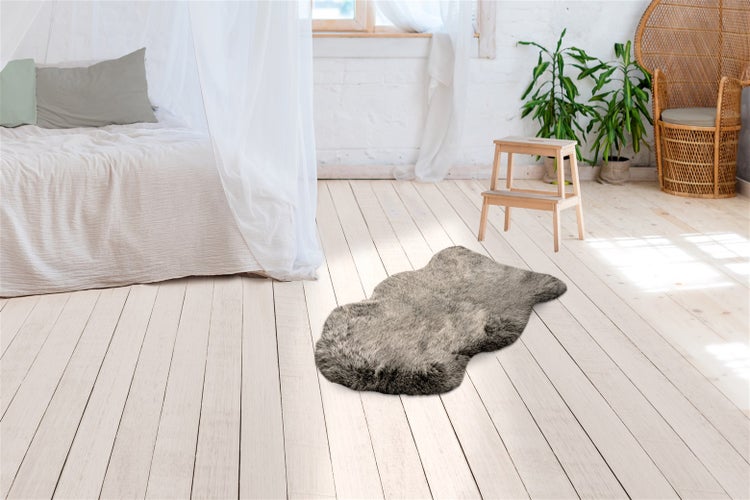 Hochflor Teppich Aegeania Grün 45 mm Uni 60 x 90 cm