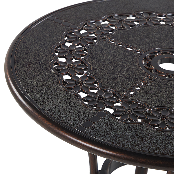 Outdoor Bistrotisch BOVINO 65 cm 65 cm Metall Dunkelbraun