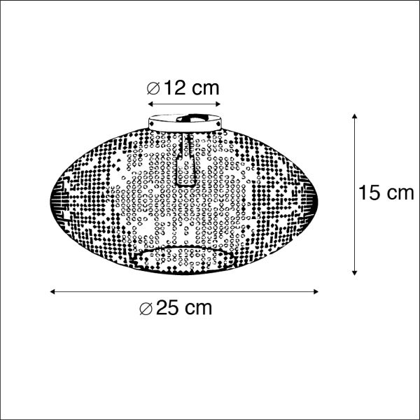 Smarte Deckenleuchte schwarz mit Gold 25 cm inkl. WLAN A60 - Radiance