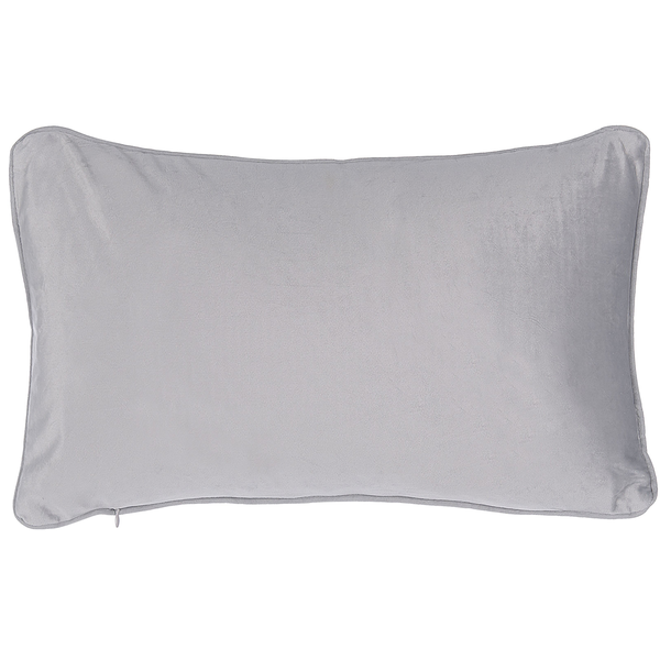 Dekokissen 2er Set MOTARI Samtstoff 30 x 50 cm Grau Geometrisches Muster