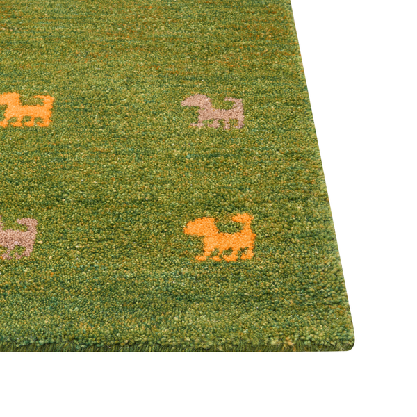 Teppich YULAFI Grün 200 x 300 cm Wolle Gabbeh