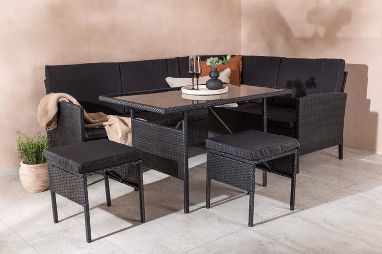 Knock Lounge-Set 4 Teile schwarz. 70 X 110 X 65 cm