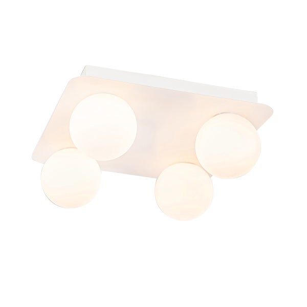 Moderne Badezimmer-Deckenleuchte weiß quadratisch 4-flammig - Cederic