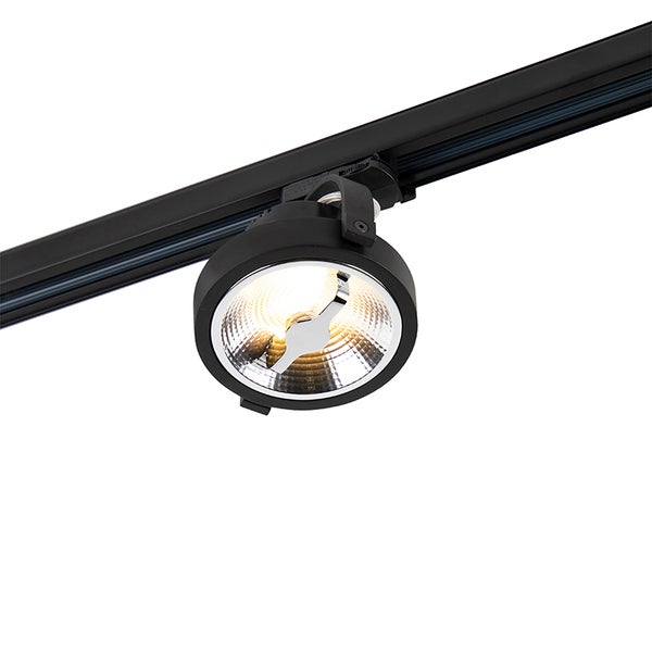 LED 3-Phasen-Schienenstrahler schwarz 15W 2700K inkl. AR111- Expert
