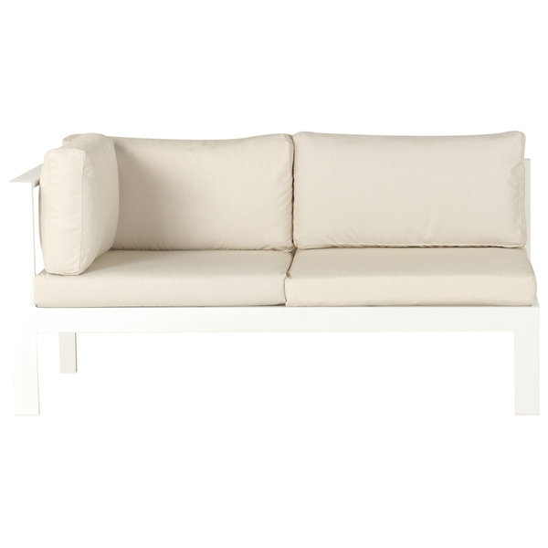 Garten Ecksofa mit Tisch 5-Sitzer MESSINA linksseitig Metall Beige