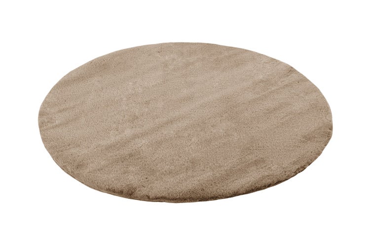 Kurzflor Teppich Oasisia Beige 22 mm Uni Ø 100 cm