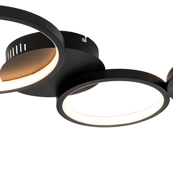 Deckenleuchte schwarz inkl. LED 3-stufig dimmbar 3-Licht - Pande