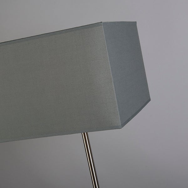 QAZQA - Moderne Stehlampe grau - VT 1 I Wohnzimmer I Schlafzimmer - Stahl Quadratisch I Länglich - LED geeignet E27