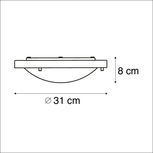 Moderne Deckenleuchte schwarz IP44 - Yuma 31