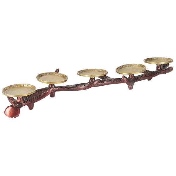 Kerzenhalter aus Metall im Astdesign mit fünf Kerzentellern