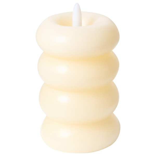 Dekorative LED-Kerze in Form gestapelter Ringe