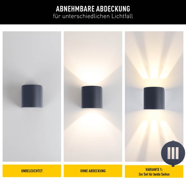 Schwarze Wandleuchte für den Außenbereich