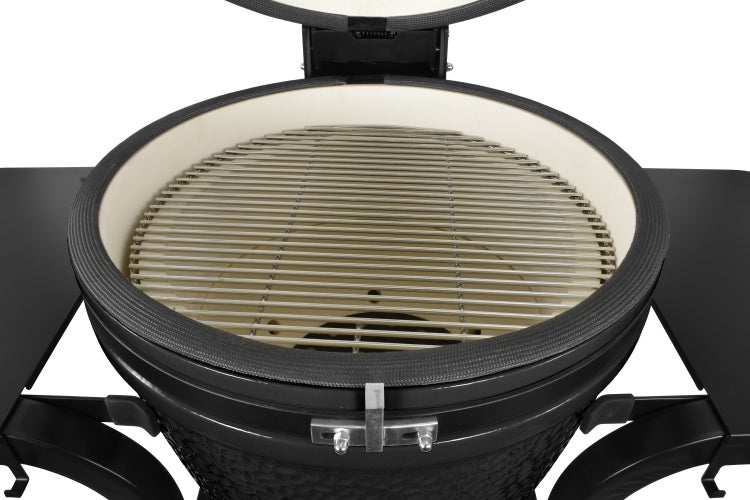 Kamado SE-19TR Grill mit Trolley Schwarz 50 cm Grilldurchmesser BBQ Keramik Holzkohlegrill Grill mit Holzkohle