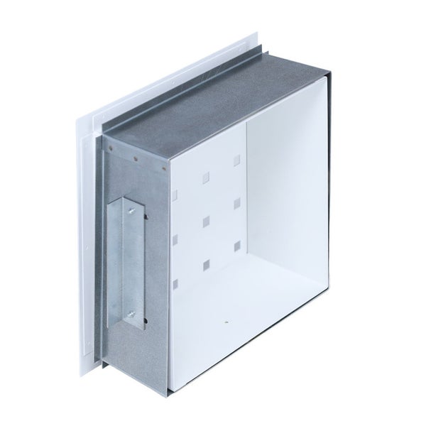 Einbaukasten aus Metall für Unterputzmontage mit quadratischer Öffnung