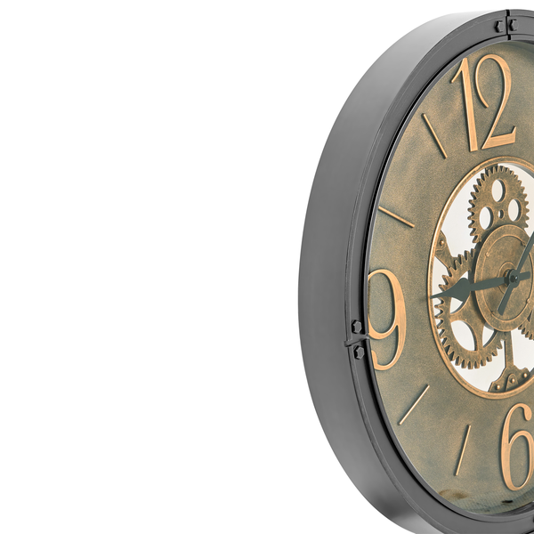 Dekorative Wanduhr mit sichtbarem Uhrwerk