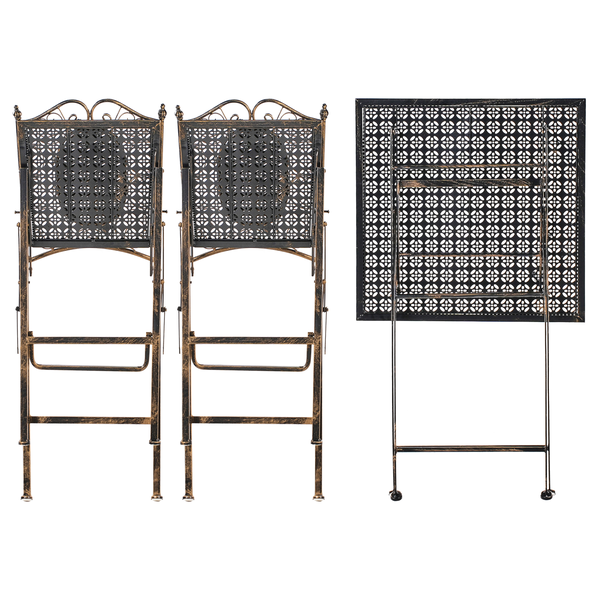 Gartenbar Set klappbar BORMIO Metall Schwarz