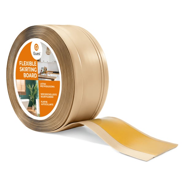Quest flexible Weichsockelleiste als Rolle mit selbstklebender Rückseite