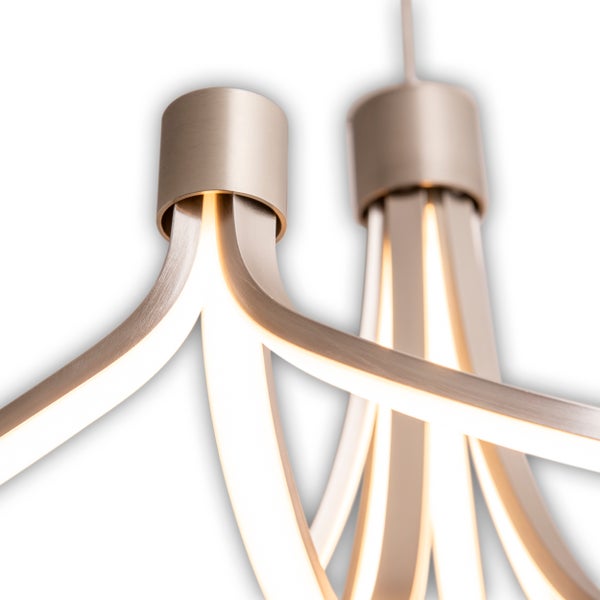 Detailaufnahme einer LED-Pendelleuchte mit modernem Design
