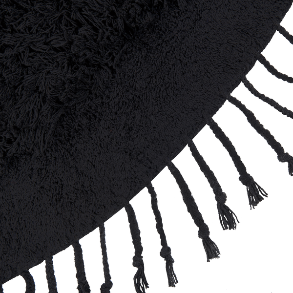 Teppich BITLIS Schwarz ø 140 cm Baumwolle