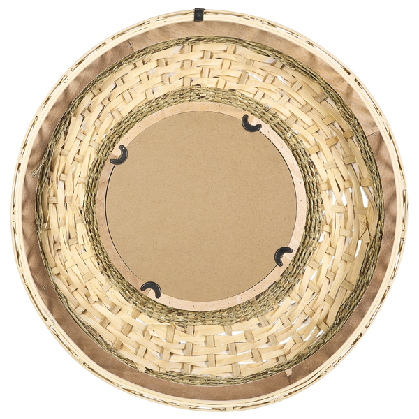 Wandspiegel SOLEDAD 61 cm 61 cm Bambusholz Weiß