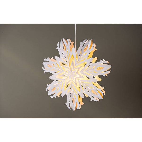 Hundfjället Weihnachtsstern mit Licht Papier Ø60 cm Pendelleuchte weiß. 60 X 24 X 60 cm
