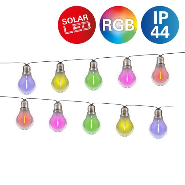 Dekorative Solar Lichterkette mit LED Lampen und RGB Funktion