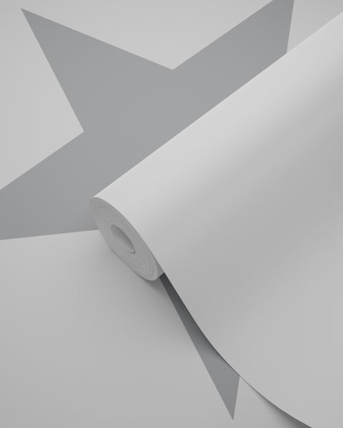 Origin Wallcoverings Tapete Sterne Weiß und Grau - 53 cm x 10.05 m - 347672