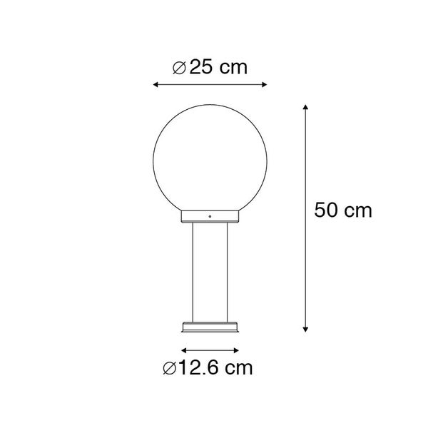 Außenstehleuchte schwarz mit klarer Kugel 50 cm IP44 - Sfera