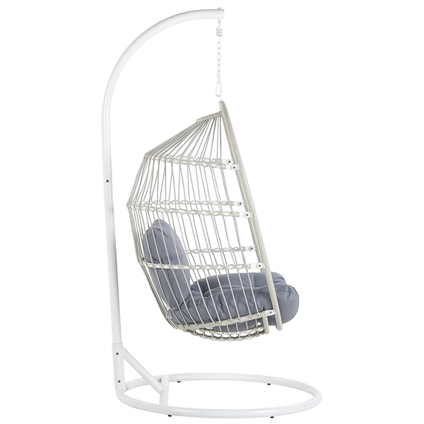 Hängesessel mit Gestell ALBA Polyrattan Weiß
