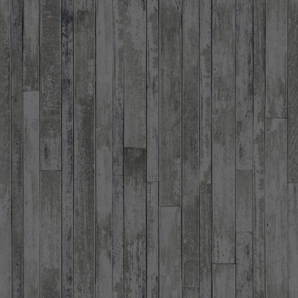 ESTAhome Tapete Holz-Optik Schwarz und Braun - 53 cm x 10.05 m - 128841